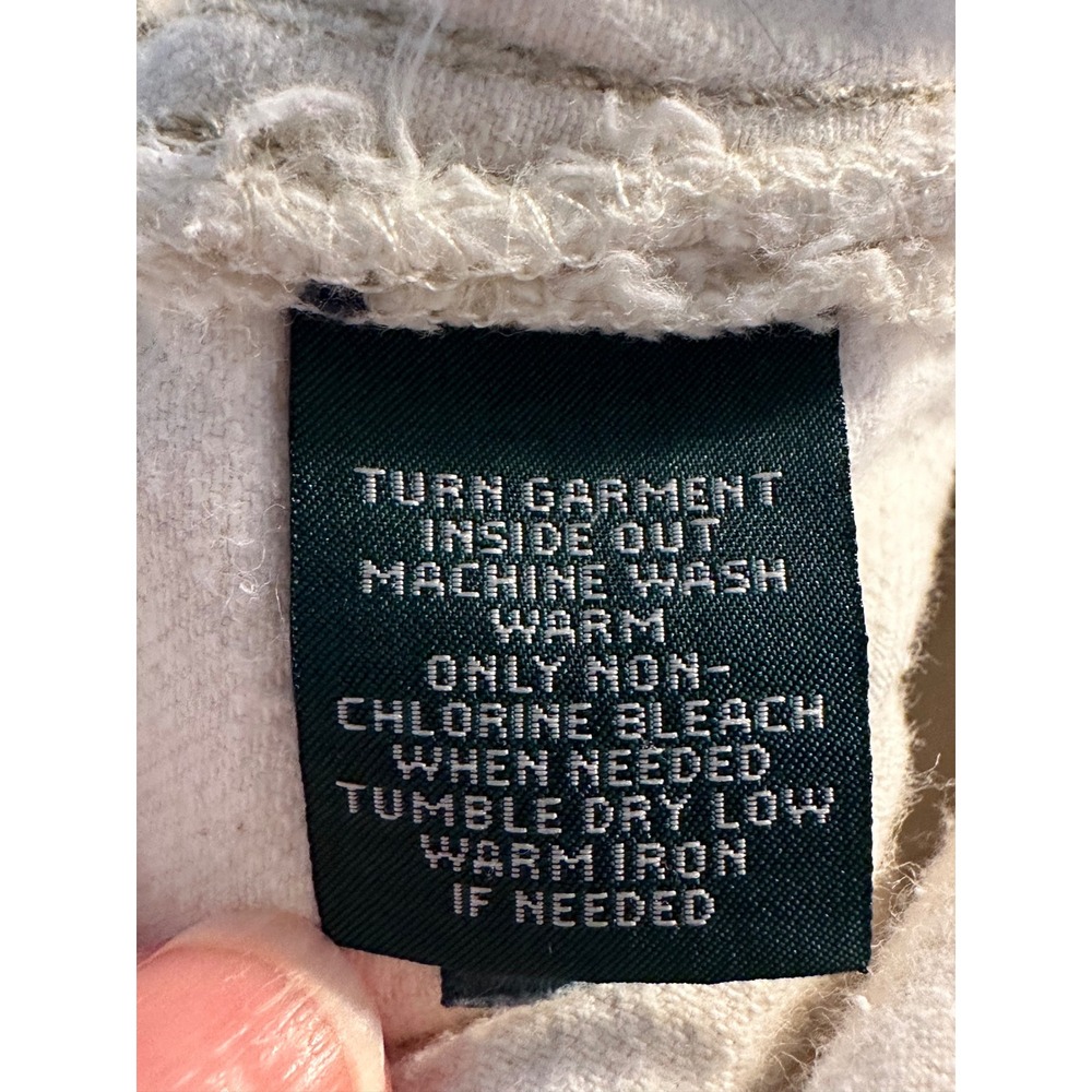 Lauren Ralph Lauren Jeans Co Nautical Print Straight Leg Jeans Size 10 Ivory - Picture 11 of 11